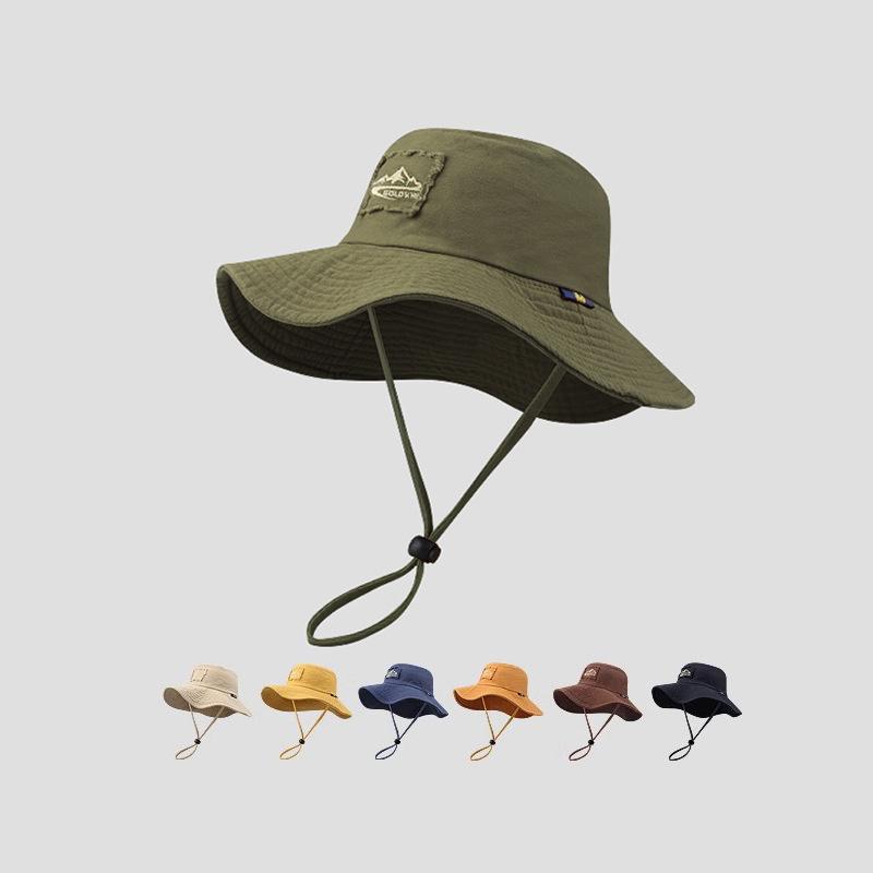 

Summer Wide Large Brim Men Women Fisherman Hat Outdoor UV Protection Casual Sun Cap Hiking Fishing Climbing Safari Bucket Hats коричневий