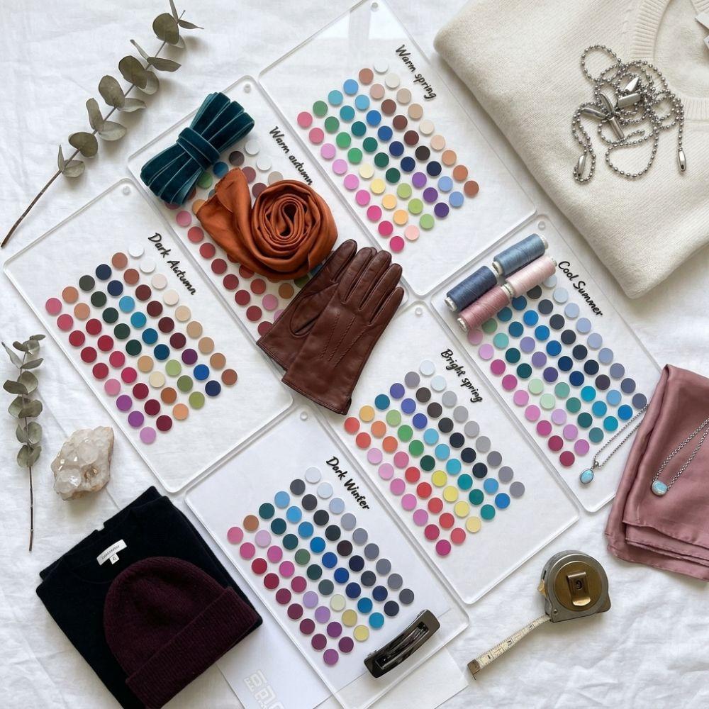 6PCS Acrylic Seasonal Color Selection Cards Color Analysis Cards Clothing Matching Supplies