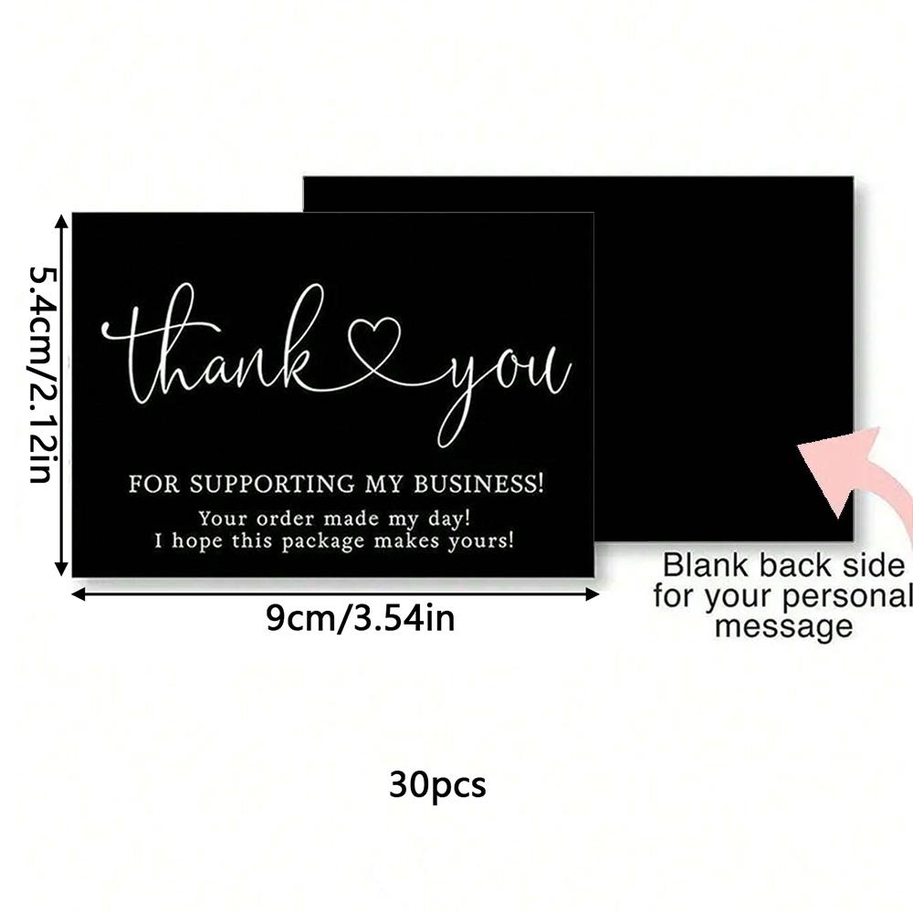 30/50Pcs Thank You Cards Thank You for Supporting My Business Cards Commercial Decoration Label Appreciate Cards Gift Packaging