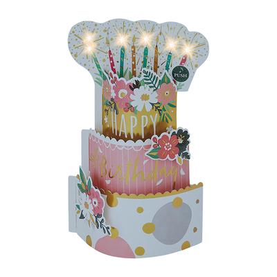 Sanrio Message Birthday Light 482552 (SANRIO) Card, Celebration, & Melody, 3-Tier Cake, Paper/Other, JPME61-5,