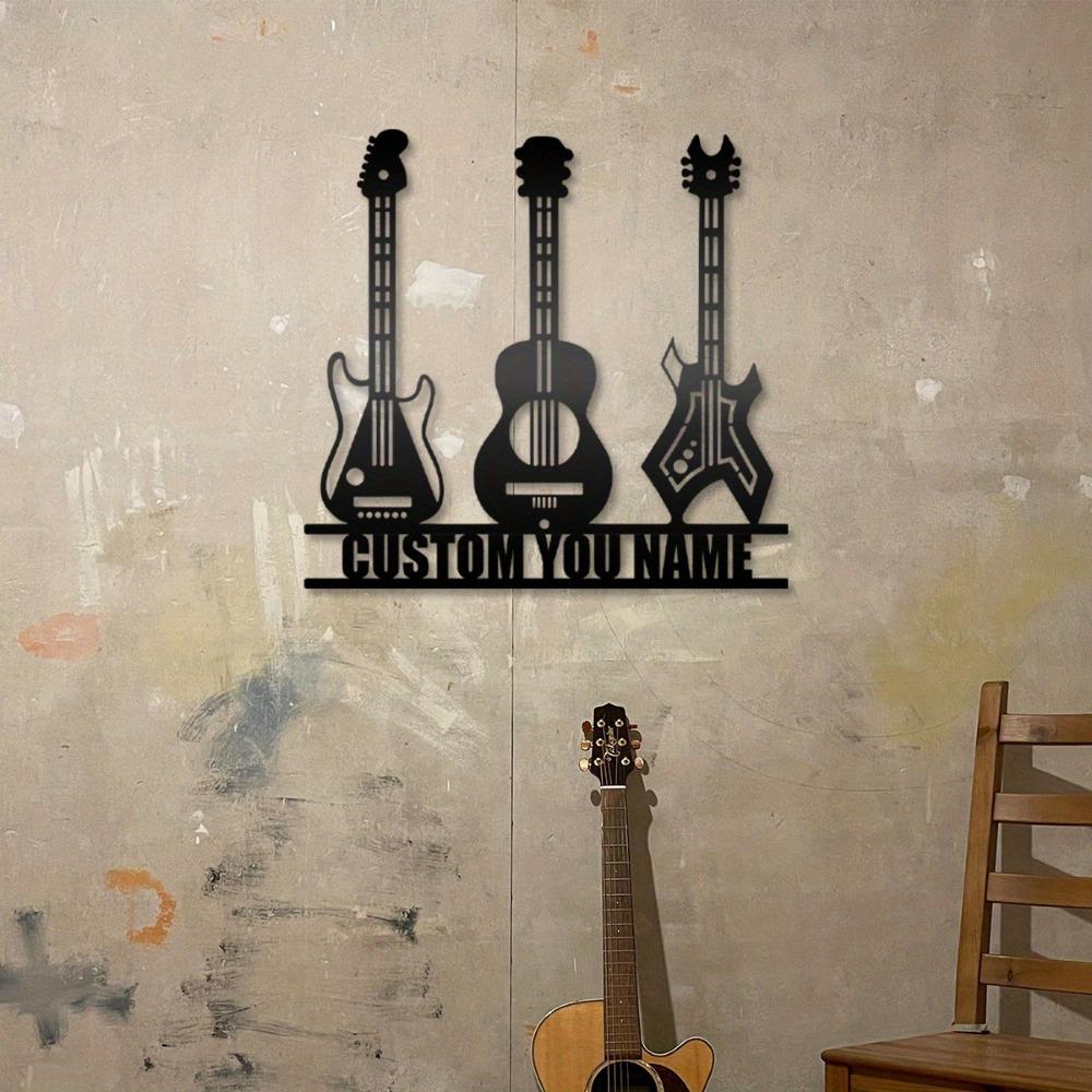 Custom Metal Guitarist Wall Art Matte Finish Musician Name Sign