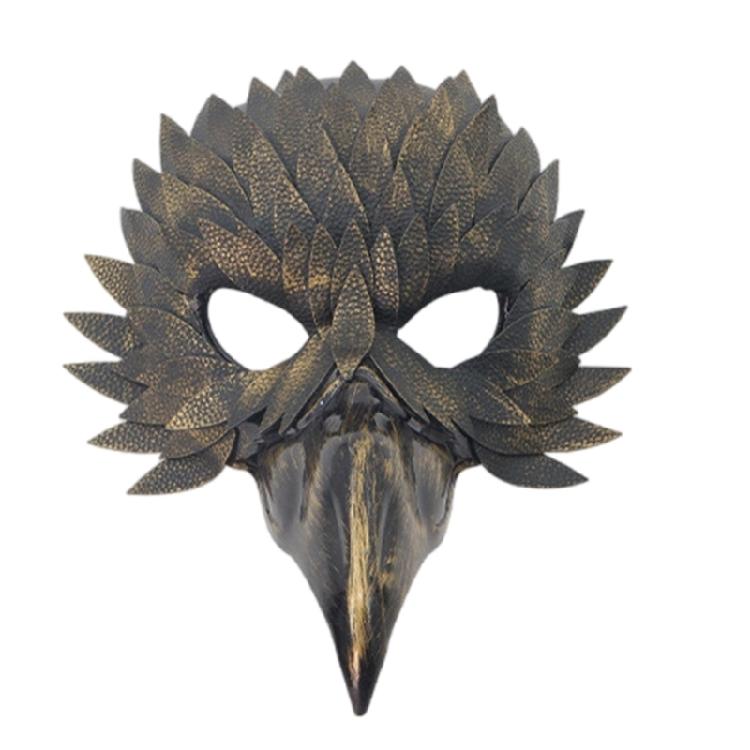 Feather Animal Mask Owl Mask Masquerades Mask Beak Feather Half Face Mask Halloween Cosplay Costume for Women Men Gift
