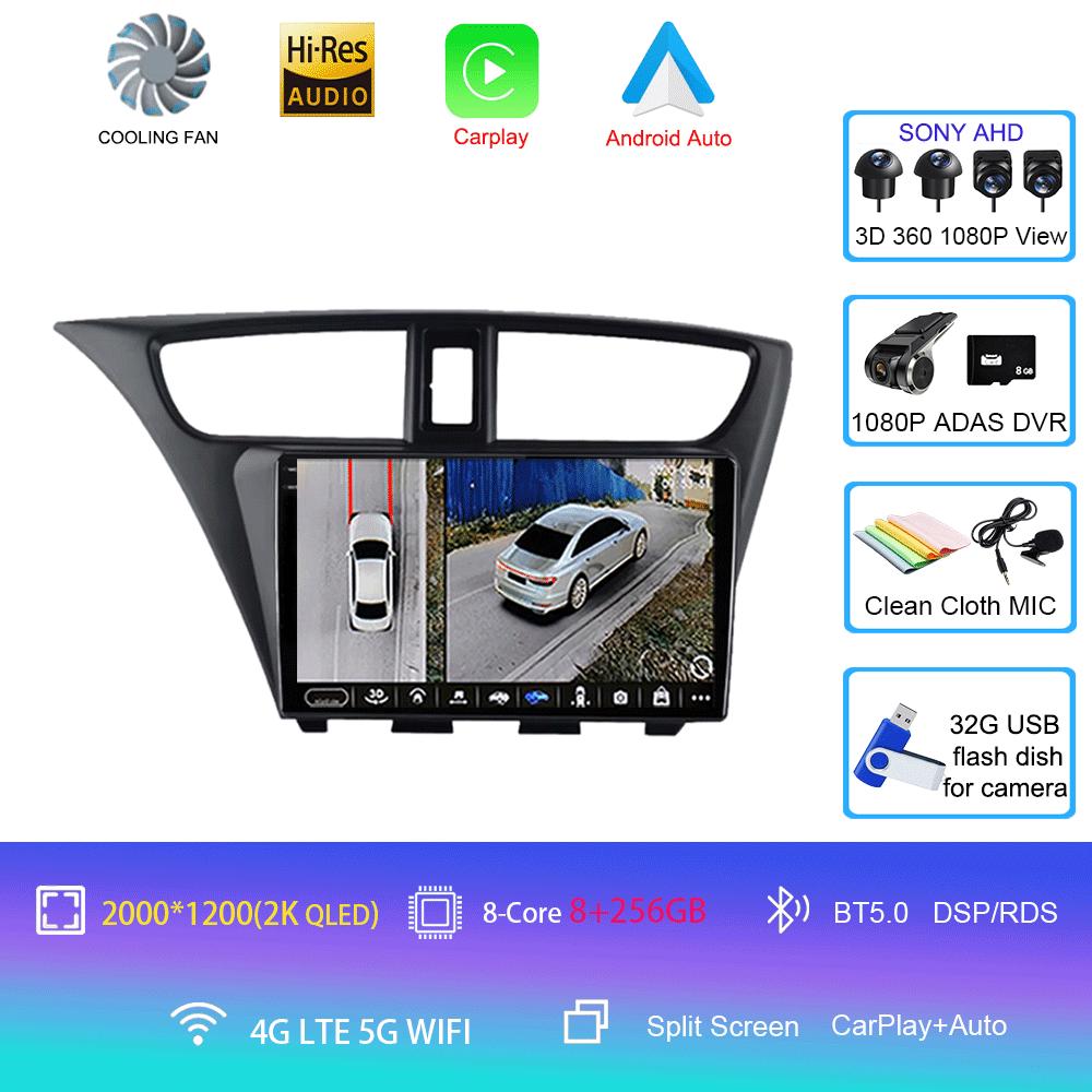 For Honda CIVIC Hatchback 2012 - 2017 Car AutoRadio Android Multimedia Video Player Navigation GPS Stereo HU No 2 Din 2din