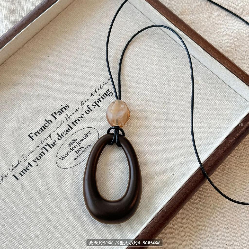 New Chinese-style Hollow Water Drop Long Necklace Women's Sweater Chain Simple Neck Accessories