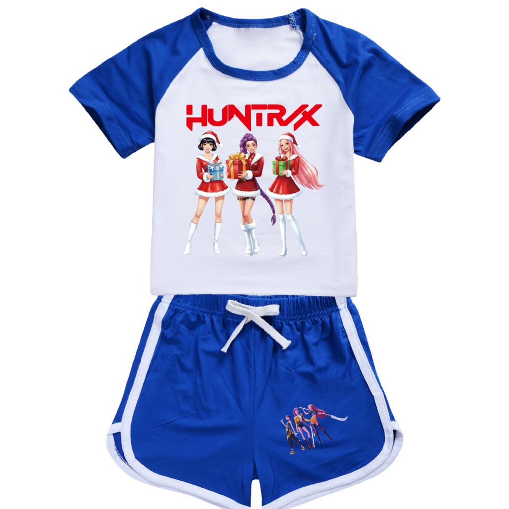 5086 Kids Girls Christmas POP Rumi Zoey Mira Print T-shirt Shorts Sport Tracksuit Clothes Set