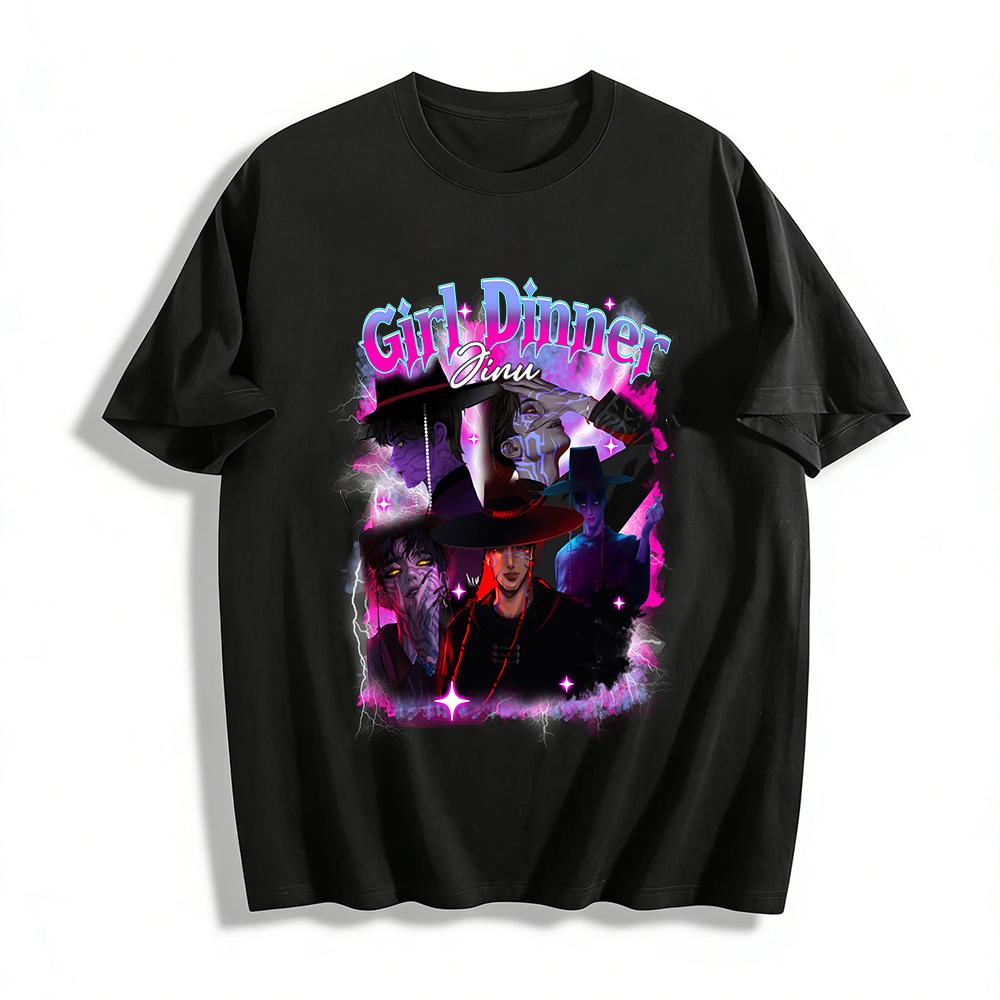 

Jujutsu Kaisen JINU Girl Dinner Graphic Tee Gothic Dark Style Unisex Streetwear Top Pure cotton T-shirt XXS