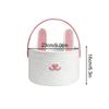 Easter Bunny Storage Basket Woven Cotton Rope Container Handled Bin For Egg Hunt For Boys Girls Candy Toys Snacks Party