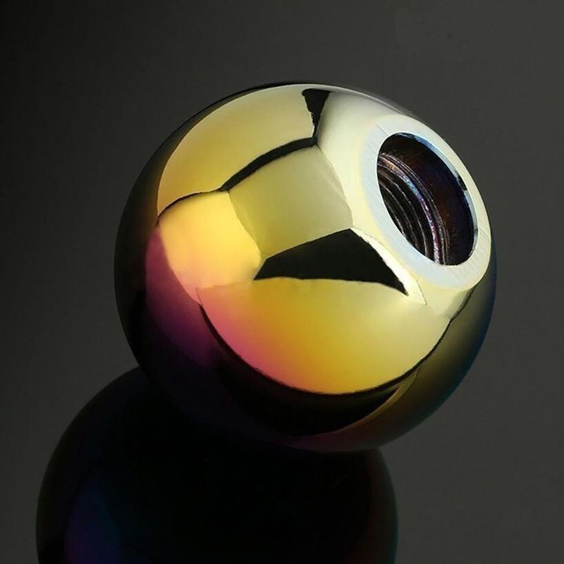 Neo Chrome Round Shift Knob For Both Manual or Automatic, For Honda Acura Mazda Mitsubishi Nissan In