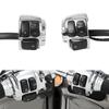 1"25mm Handlebar Control Switch Motorcycle Motorbike Turn Signal Switches Button With Wiring Harness Black/ Chrome For Harley