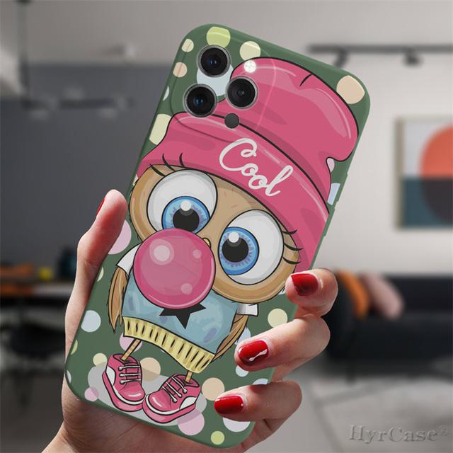 Für iPhone 13 12 Mini 11 14 Pro Max 14plus 13promax Schutzhülle Cartoon Mädchen Geschenke süße Eule Liebhaber Süßigkeiten Silikonhülle
