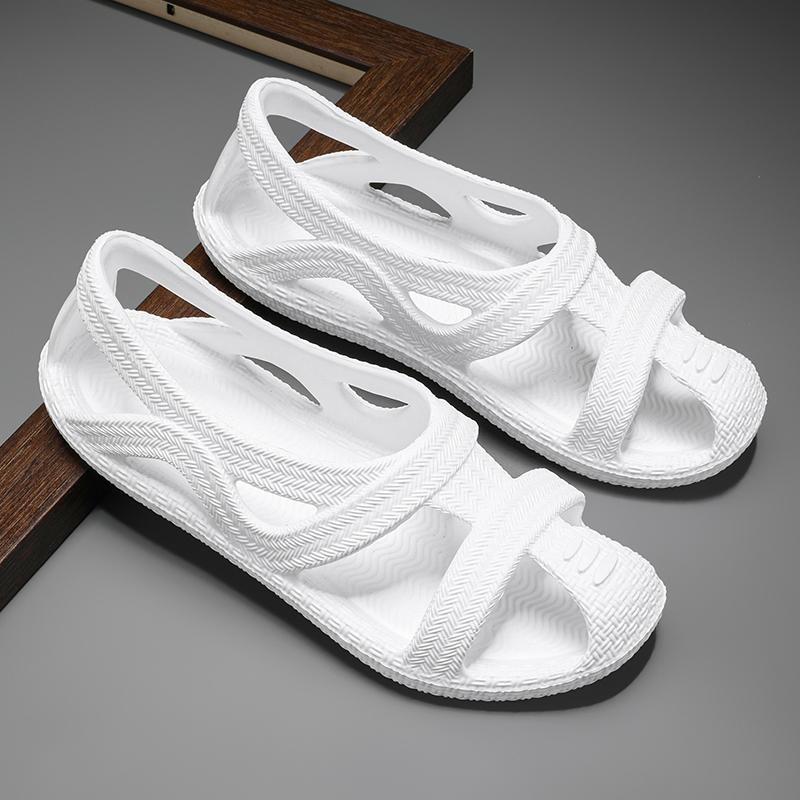 Sommermotetrend Ensfarget Utendørs Sandaler Strandsko Fritidssko Hullsko Latesko