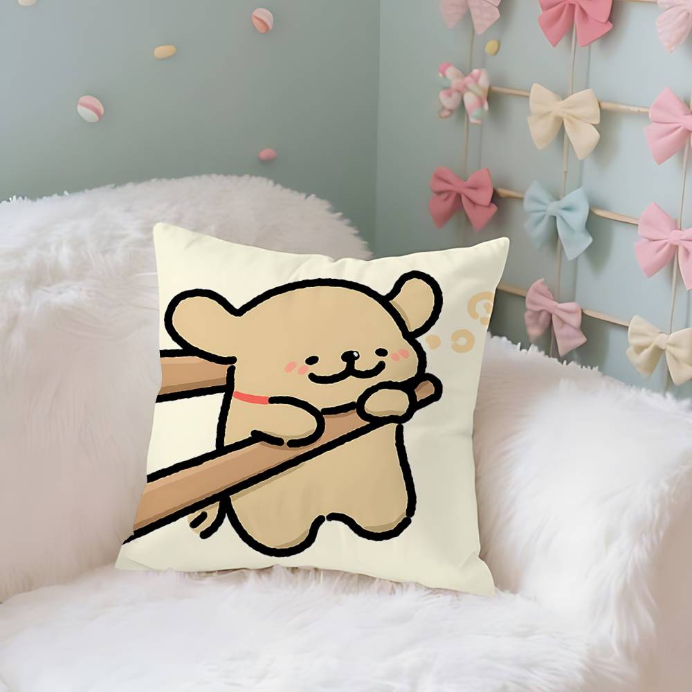 Cute MMaltese Case Plush Fabric Soft Pillowcase Double Sided Print Cushion Cover Household Gifts