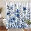 1Pcs Shiny Butterfly Flower Waterproof Shower Curtain Modern Polyester Bathroom Partition 12 Hooks