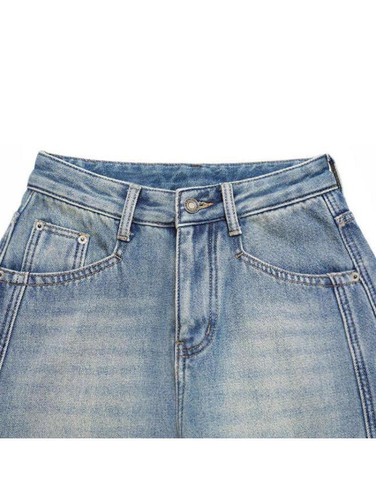 High-Waisted Women's Scimitar Jeans: 2025 Spring & Autumn Wide-Leg Slimming Banana Pants