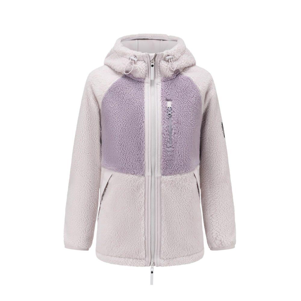 

DECATHLON SH500 QUECHUA Теплая флисовая куртка с капюшоном и длинным рукавом для походов, женская, бледно-фиолетовая, серая XS