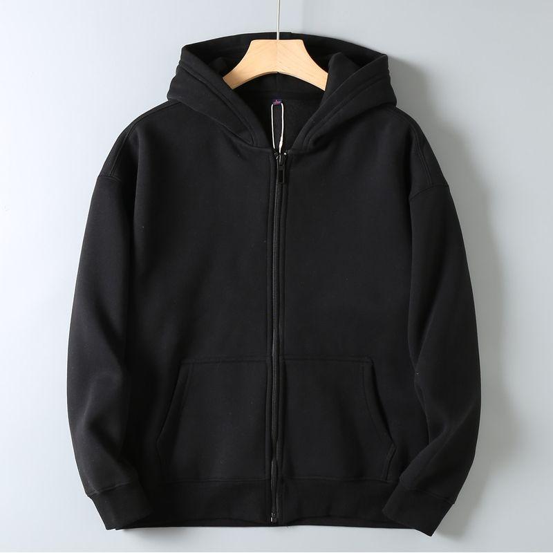Original Foreign Trade Surplus American-Style Fleece Thickened Hooded Zip-Up Sweatshirt Men's Autumn and Winter Loose Casual Jacket