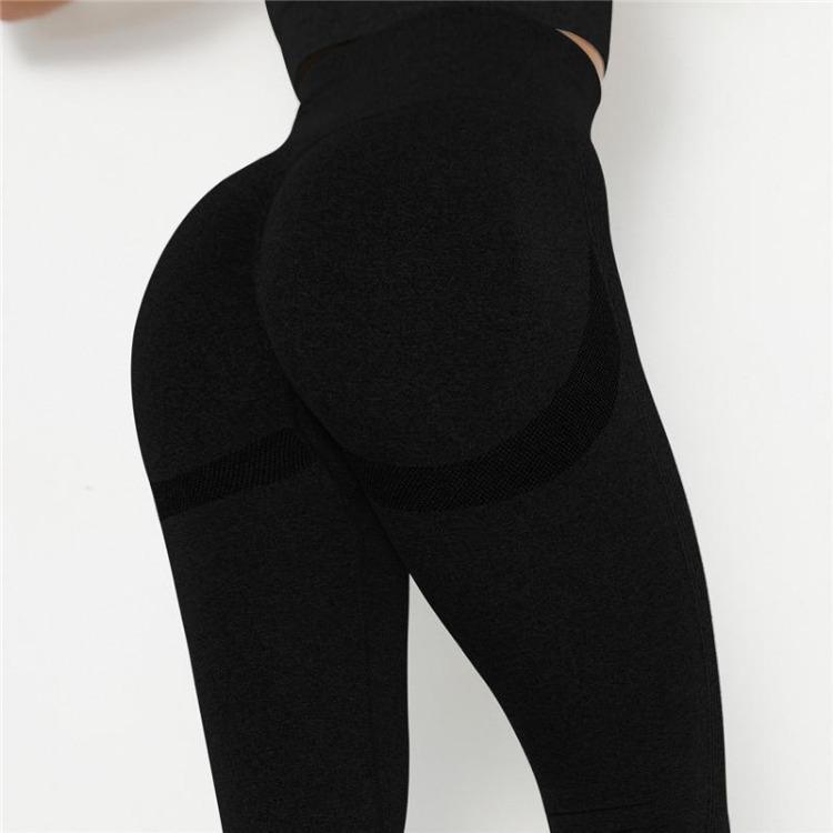 

Seamless High Waist Comfortable Leggings Sexy Push Up Workout Leggings XL чорний