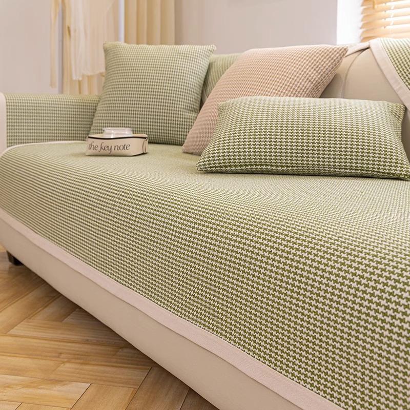 Cotton Linen Sofa Cushion Four Seasons Universal Japanese Linen Woven Simple Sofa Cover Cover Non-Slip Cushion Cover Towel Summer