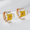 Wbmqda Yellow Enamel  Flower Earrings For Women 585 Rose Gold Color  Jewelry Accessories