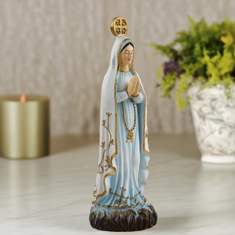 62KD Catholic Virgins Marys Statue Figure Handmade Figurine Religious Gift Desktop Home Decorative Ornaments