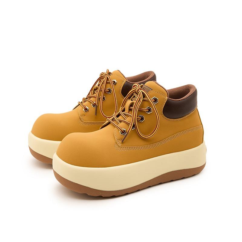Ugly cute big-headed Martin boots for women's autumn new retro rhubarb boots fashionable thick-soled short boots for women