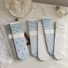 Sock Children's Summer Open-weave Small Flower Mid-calf Socks, Thin Style, Pile-up Socks