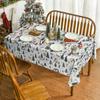 Christmas Tree Snowman Deer Polyester Tablecloth For Table Decor Winter Xmas Kitchen Dining Table Cloth Christmas Decorations