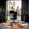 One Piece Printed Round Rug Carpet Chair Rug Area Rug Entryway Doormats,for Office Chair Living Room Bedroom Kitchen Room.