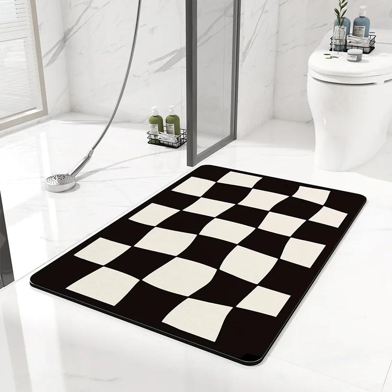 Bathroom Anti-Slip Mat Diatom Mud Absorbent Pad Nordic Style Toilet Floor Mat Soft Diatomite Bathroom Toilet Carpet Quality