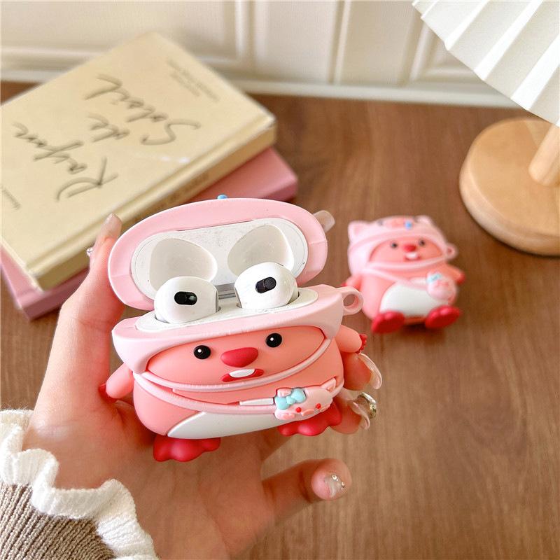 Cute piggy beaver for AirPods 1 generation protective case second generation 1 generation pro1 apple bluetooth headset case female
