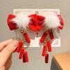 Tassels Japanese Kimono Headwear Cloth New Year Bow Hairpin Chinese Tassel Fan Hairpin  Women/Kids