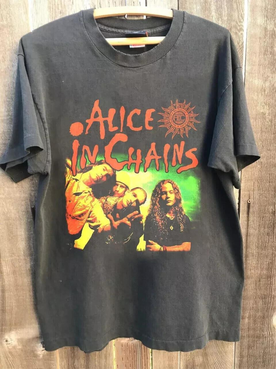 Alice In Chains 90s Vintage Grunge Rock Band Graphic T-Shirt Tee M