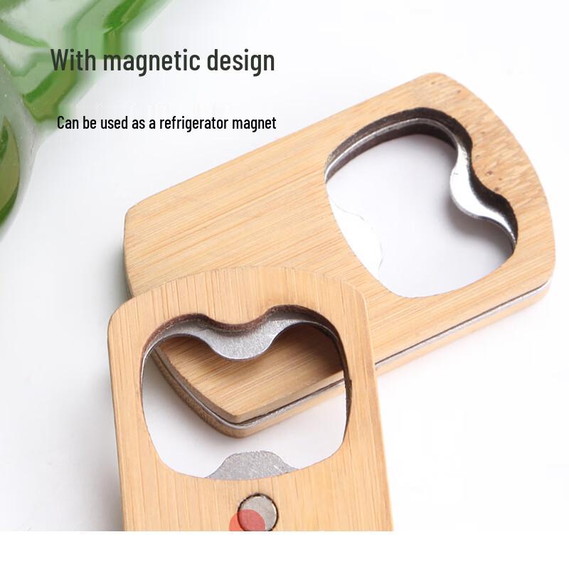 Wutuo Magnetic Bamboo Handle Beer Bottle Opener