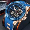 FOXBOX Casual Digital Man Watch Outdoor Sports Silicone Strap Life Waterproof Luminous Date Electronic Watches Male Reloj Hombre