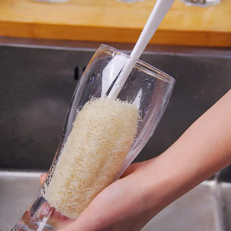 PINYU Natural Luffa Dish Brush with Handle