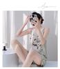 Neo-Chinese Cotton Silk Camisole Pajama Set for Women - Summer 2025 Beach Style