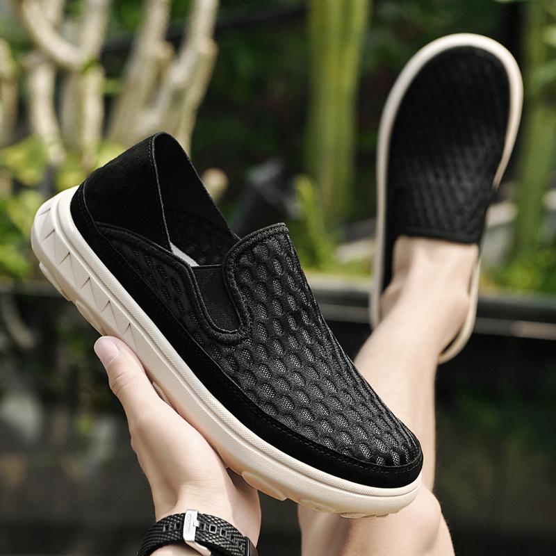 Модная сетчатая мужская повседневная обувь Дышащие сетчатые лоферы Мягкая подошва Средний — фото 7