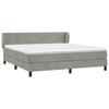 3127379 vidaXL Divan Bed and Mattress Light Grey 160x200cm Velvet