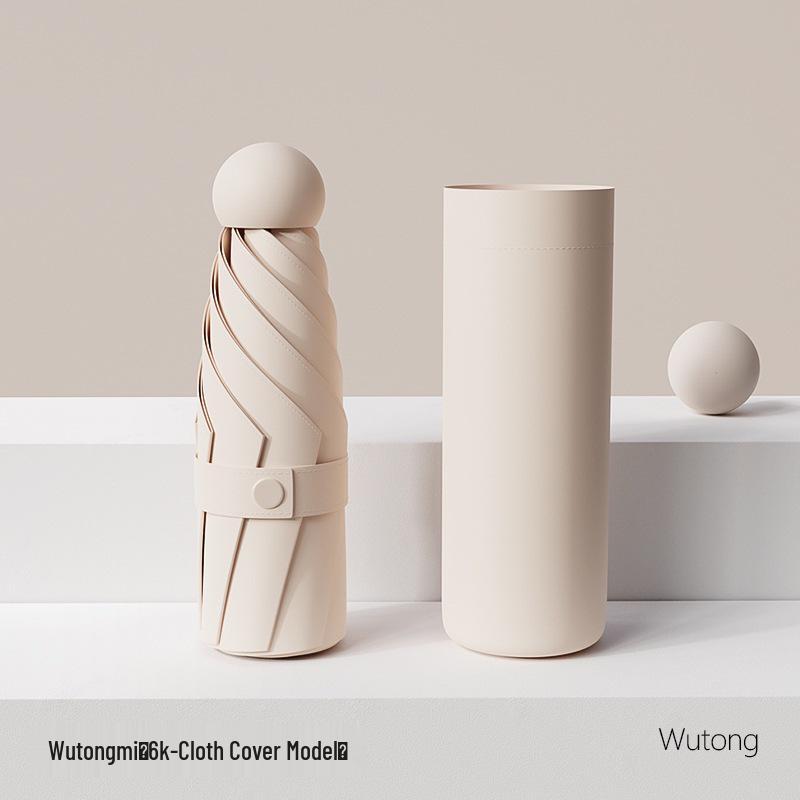 Compact Five-Fold Umbrella: Portable Pocket Sunshade & Rain Parasol for Women, Anti-UV Sunscreen Protection.