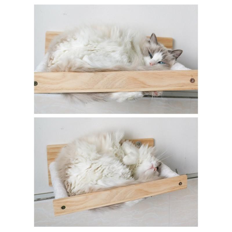 Stable Wood Wall Mounted Cats Perches for Active Cats Easyly Mount Secure Resting Bed Stability Support
