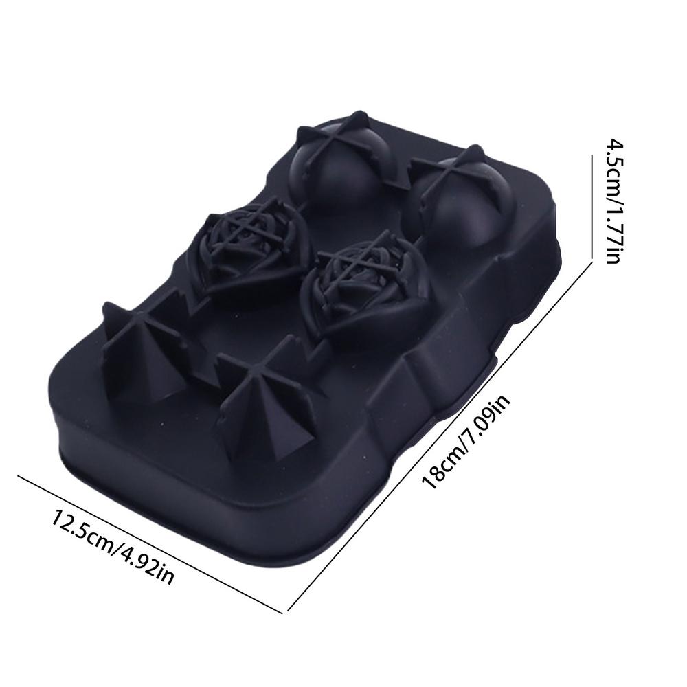 

Rose Ice Ball Tray Silicone Whiskey Ice Ball Maker Mold 6 Holes Flower Freezing Cream Making Tool For Chilling Whiskey Cocktails чорний