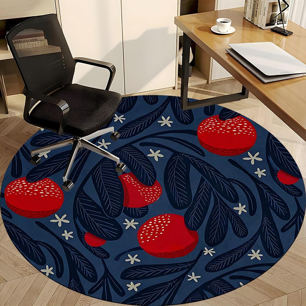 1pc Apple Pattern Chair Carpet for Office Non Slip, Lightweight, Machine Washable Rug for Office Holiday Decor