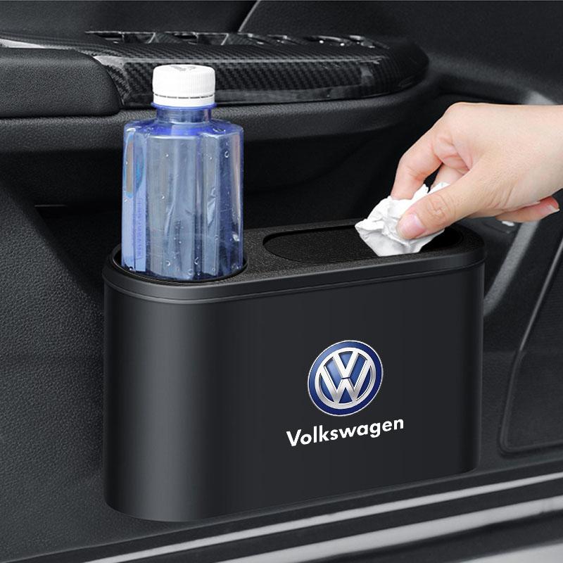 Kosz na śmieci Emblemat samochodowy Pojemnik na śmieci Przechowywanie Akcesoria samochodowe Dla Volkswagen B7 B6 B5 Golf 4 5 6 Polo Passat CC Jetta Mk6 Tiguan Gol Cross