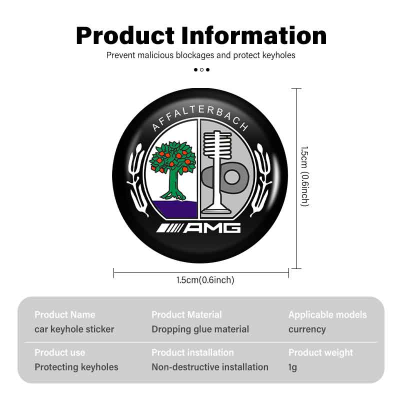PAD5  For AMG 8/12/20PCS Car Remote Control Key Badge Emblem Stickers Decorat Accessory Benz B-CLASS C-CLASS GLC GLE GLK W190 W201