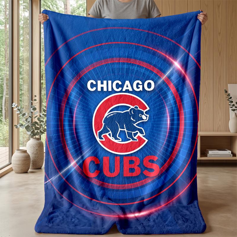 Chicago Cubs Flannel Fleece Blanket Cozy Warm Throw Blanket For Couch Bed Travel All Season Use