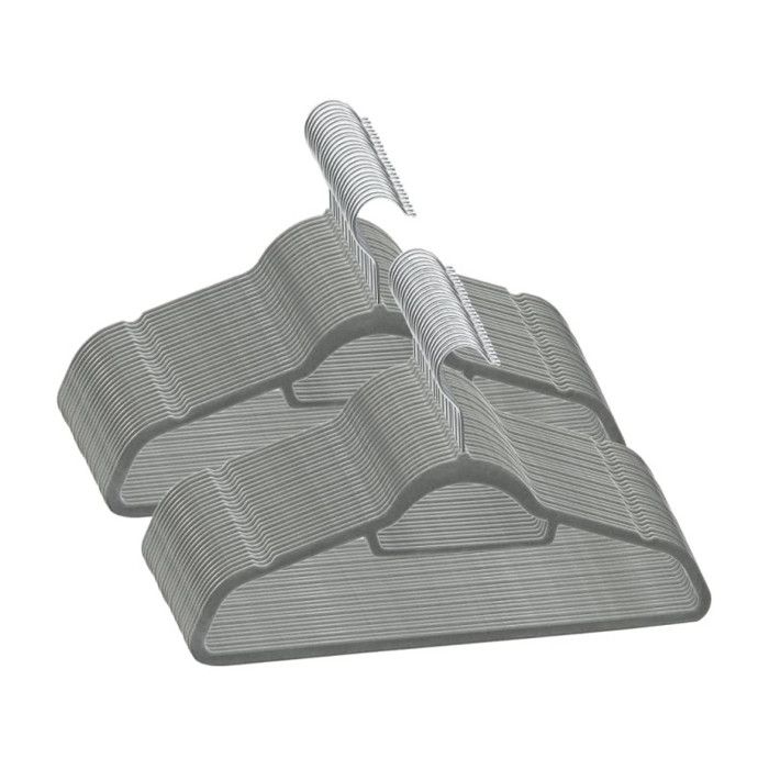 Cintres antidérapants - vidaXL - 50 pcs - Gris Velours - Crochet rotatif - Capacité 5 kg