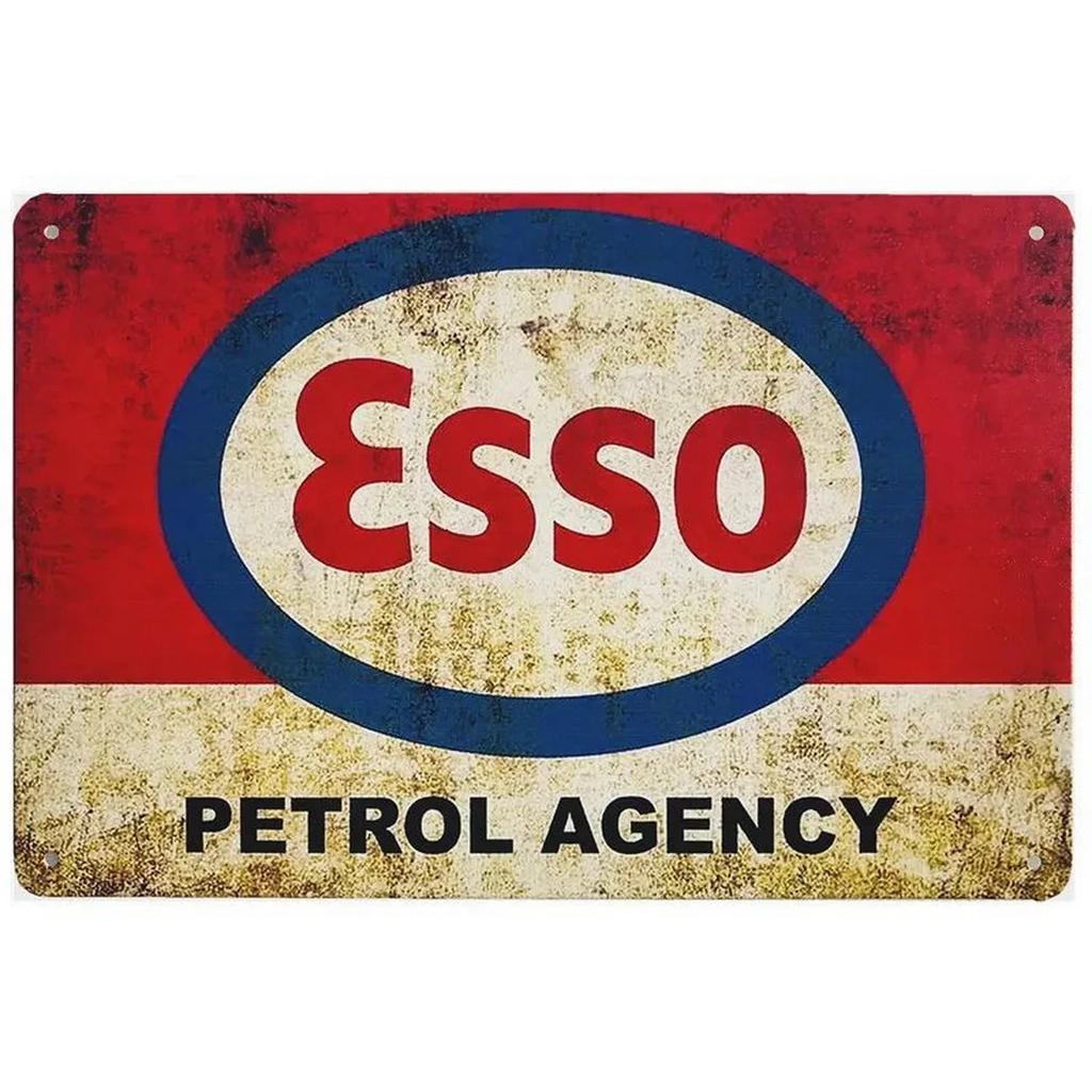 Vintage-Style Motor Oil Gas Signs - Esso STP Iron Painting Plaques | Charming Decor for Cafe & Man Cave Interiors