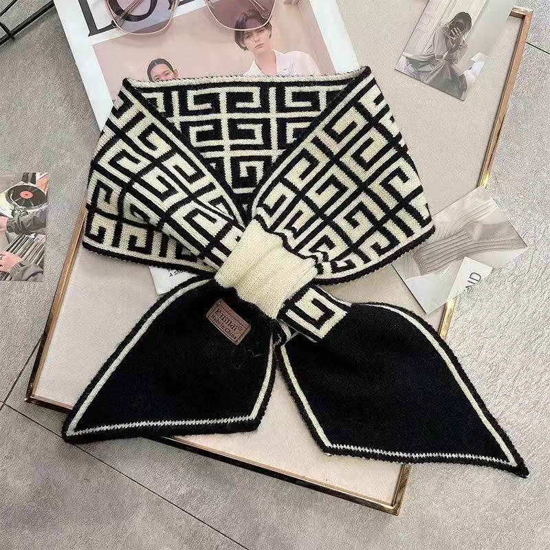 Women's Houndstooth Double-Sided Scarf Set - Thickened, Versatile, Autumn/Winter Neck Warmer