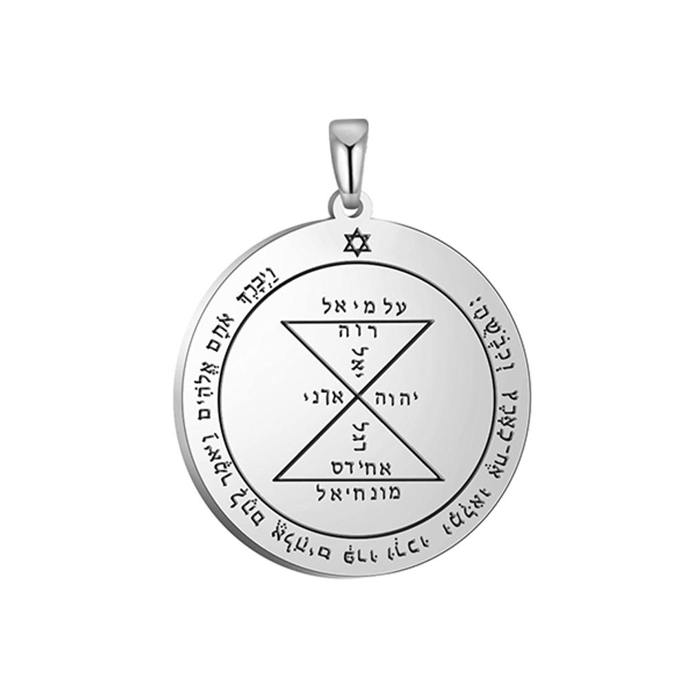 Dawapara Zegel van Salomo Hanger voor Ketting Roestvrij Staal Vintage Amulet Bovennatuurlijke Sieraden