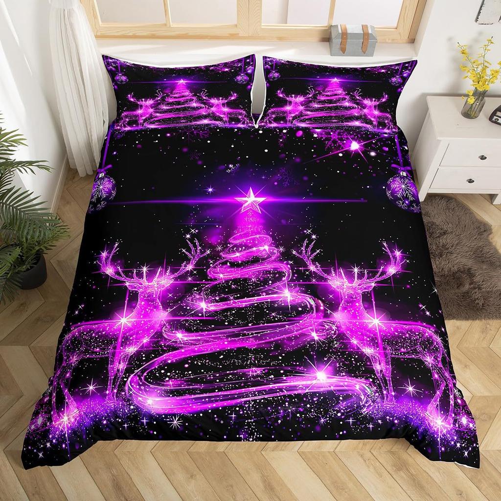 Christmas Snowman Down Comforter Set Bedding Set 3-piece Duvet Cover Set